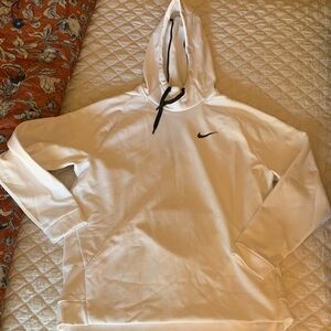 Men’s XXL Nike white Hoodie with Black Logo
